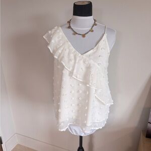 Gianni Bini White Ruffled Camisole top
